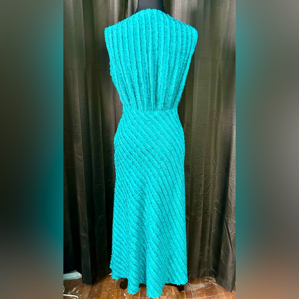 Nanette Lepore Teal Sleeveless Midi Dress, Size 4 - Picture 5 of 9